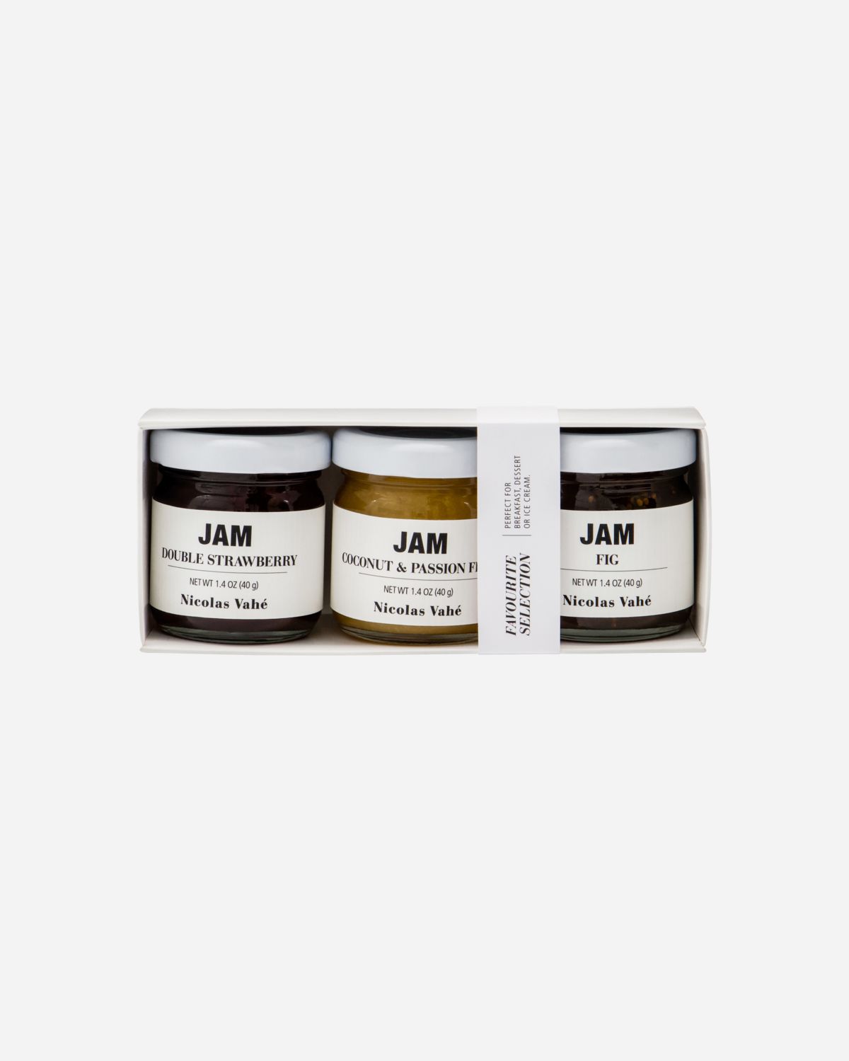 Nicolas vahé - Jam, 3 udvalgte - strawberry, cocnut & passion, fig.