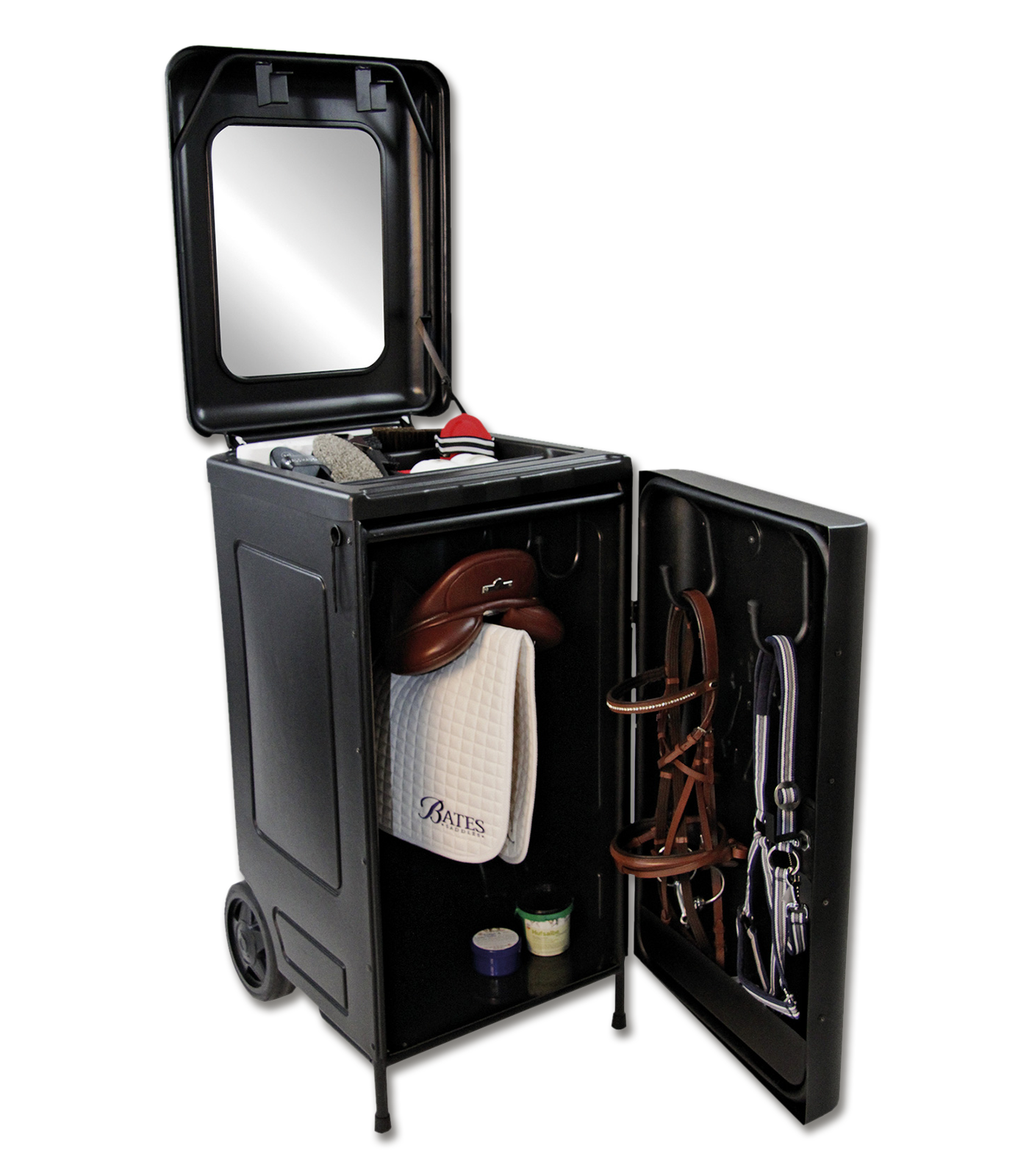 Waldhausen - Tack box with weels, black