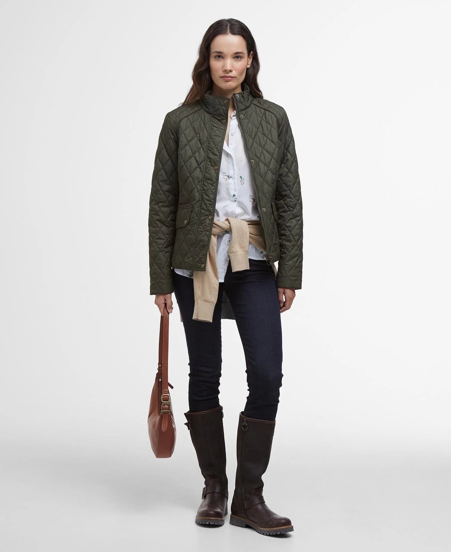 Barbour - Jakke, Dame, Crawford Cavalry Quilt- Olive
