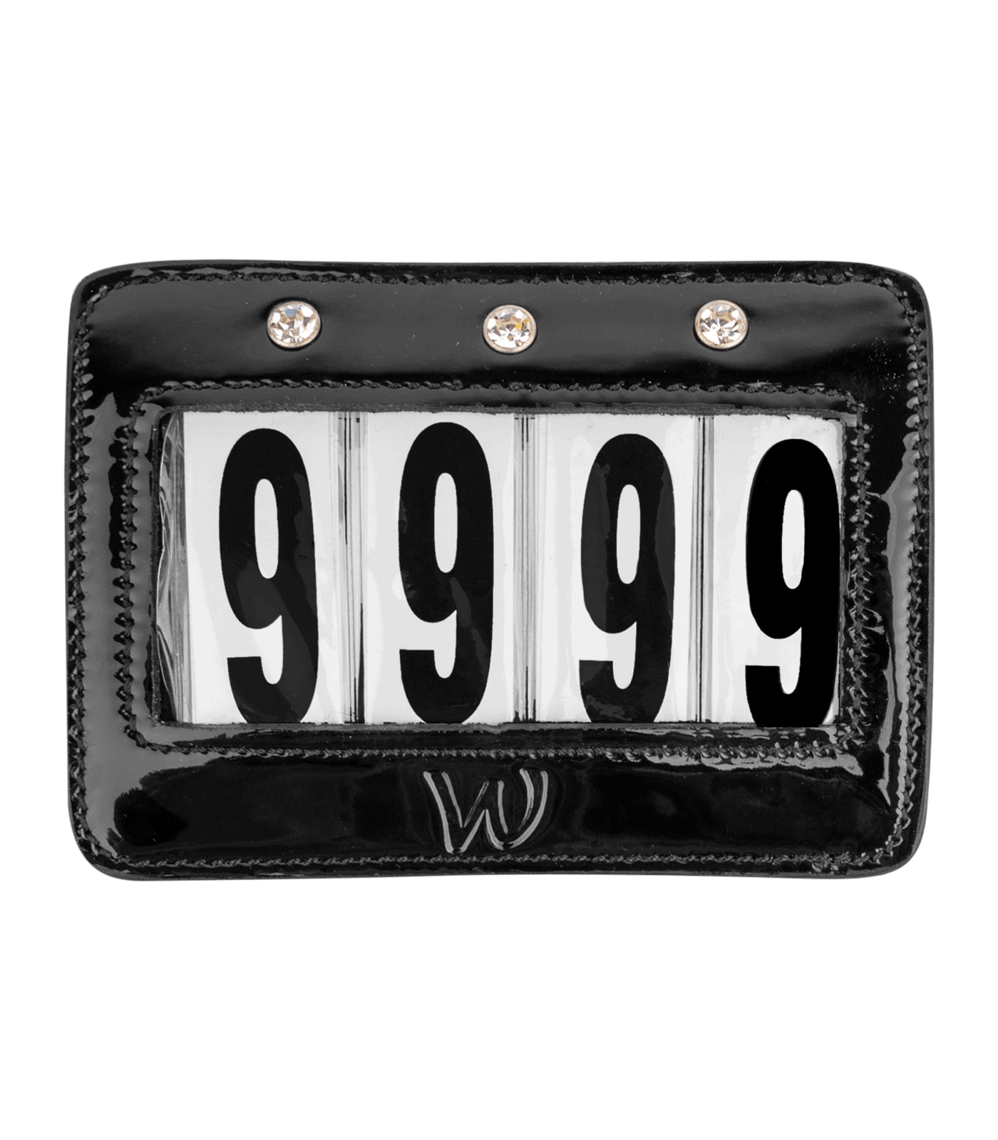 Waldhausen - Competition number patent leather, square, black