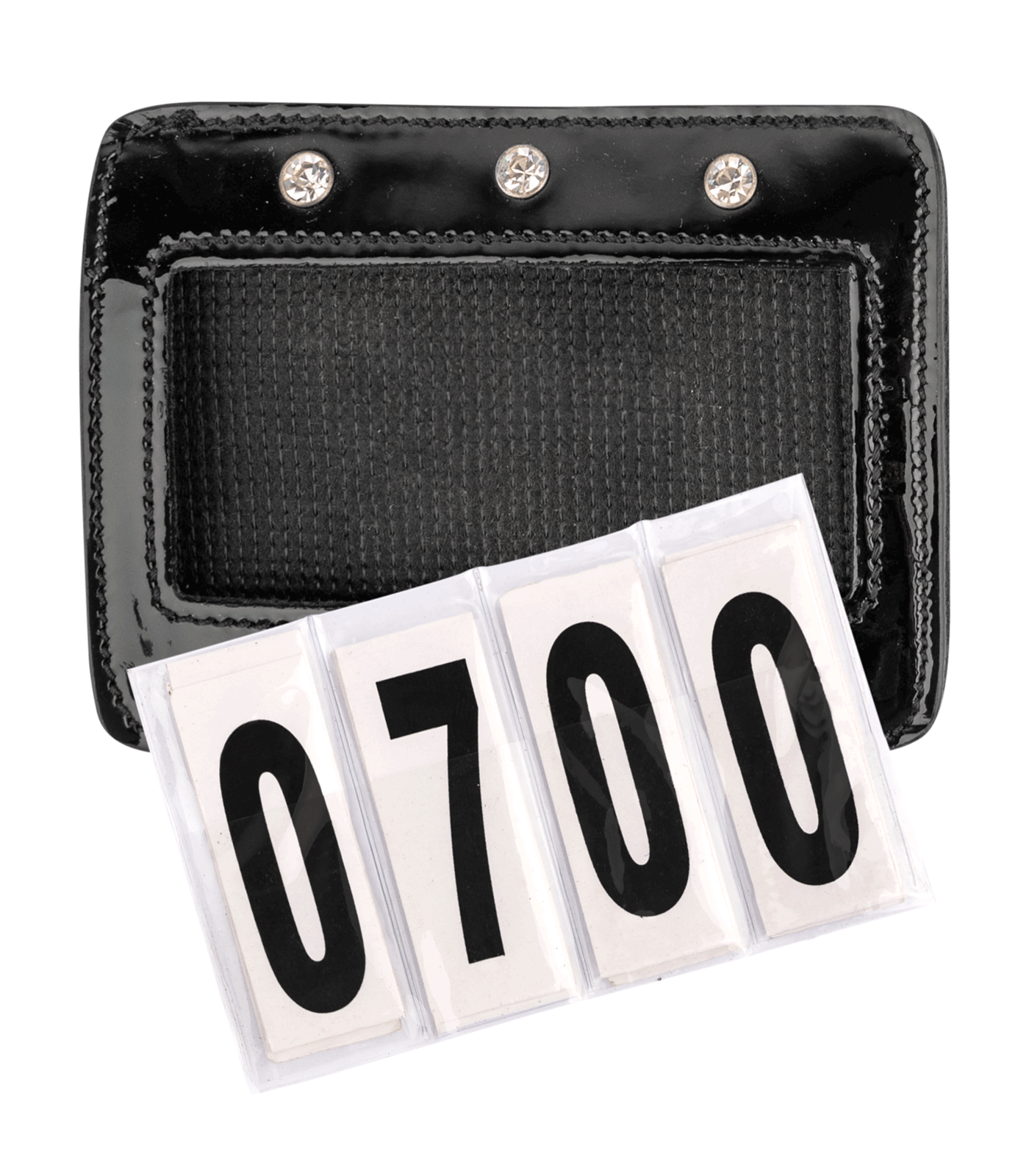 Waldhausen - Competition number patent leather, square, black