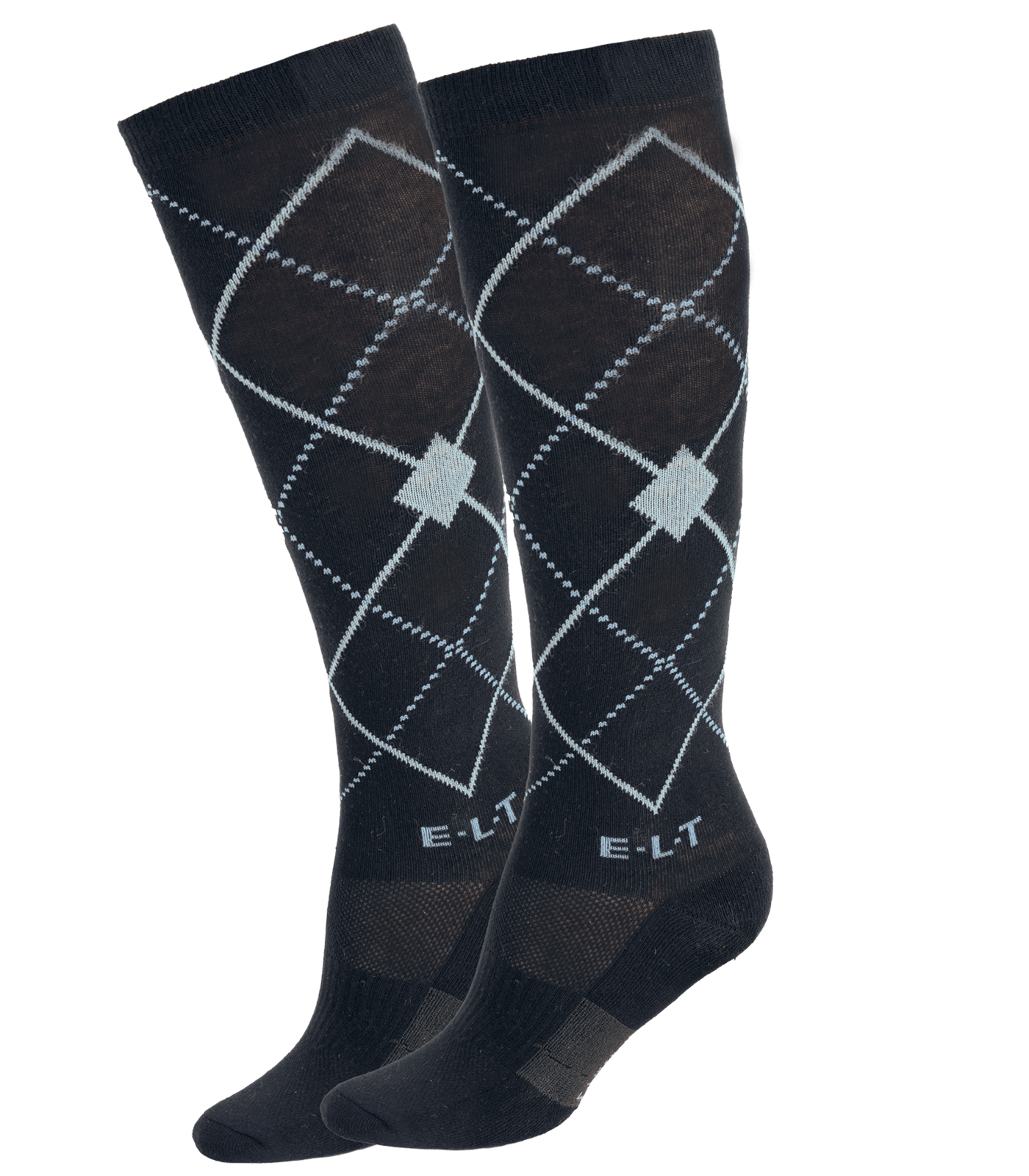 ELT - Riding Socks Argyle, black/stone blue, L
