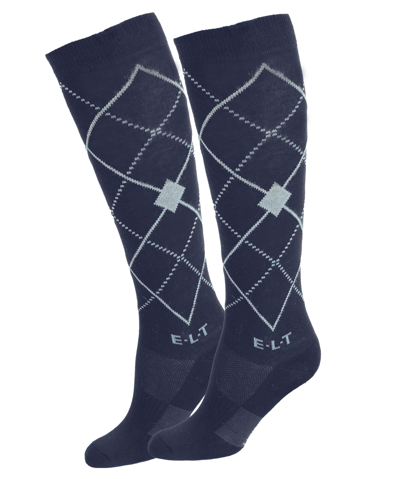 ELT - Riding Socks Argyle, black/stone blue, L