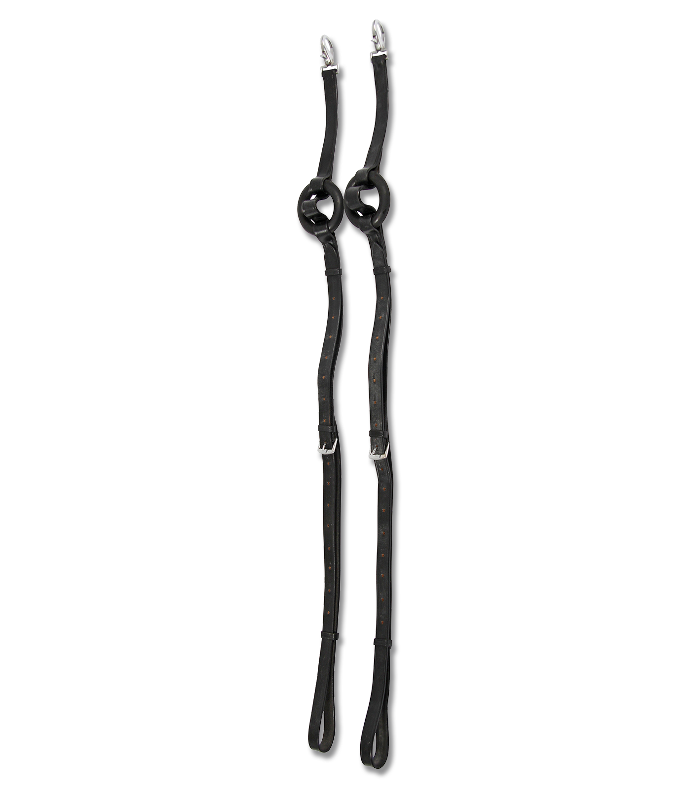 STAR - Side Reins with rubber ring, black