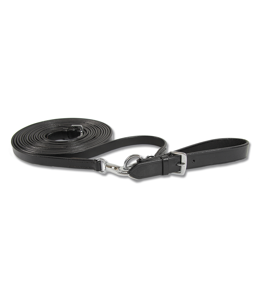 STAR - Draw Reins Leather, black, 15 mm