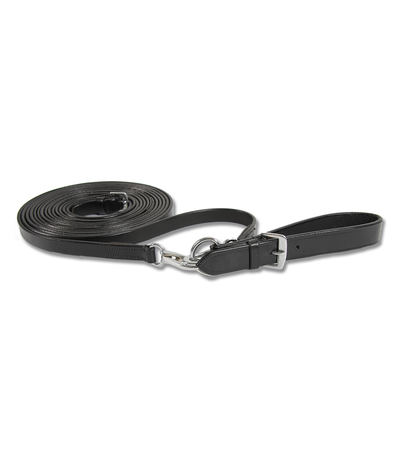 STAR - Draw Reins Leather, black, 15 mm