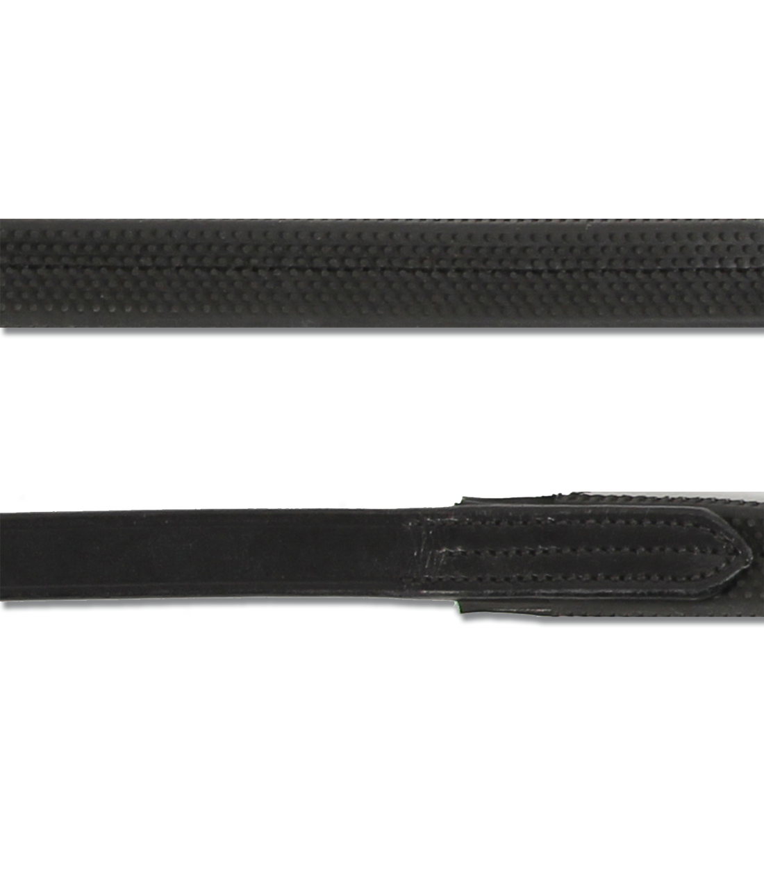 Waldhausen - Rubber reins with leather, black, 22 mm