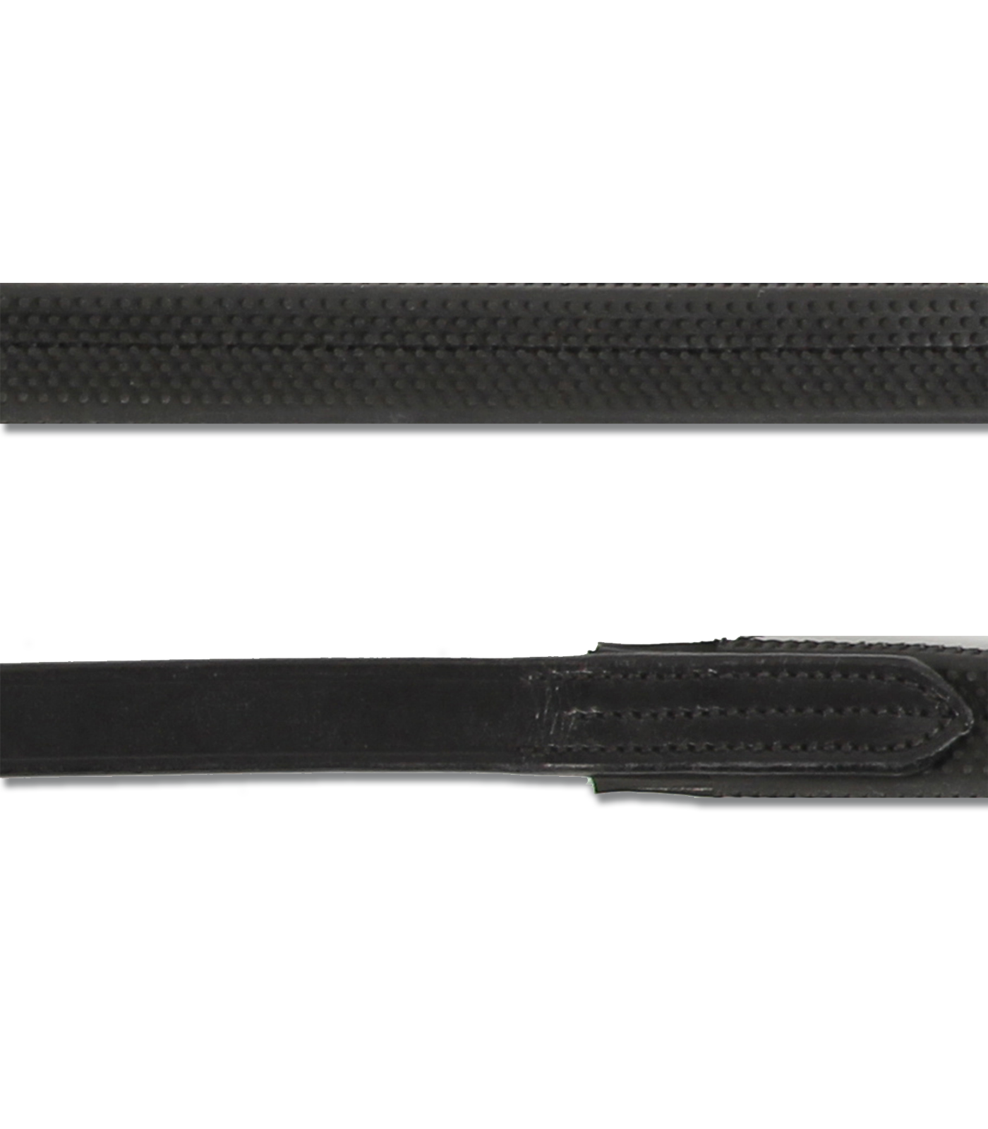 Waldhausen - Rubber reins with leather, black, 22 mm
