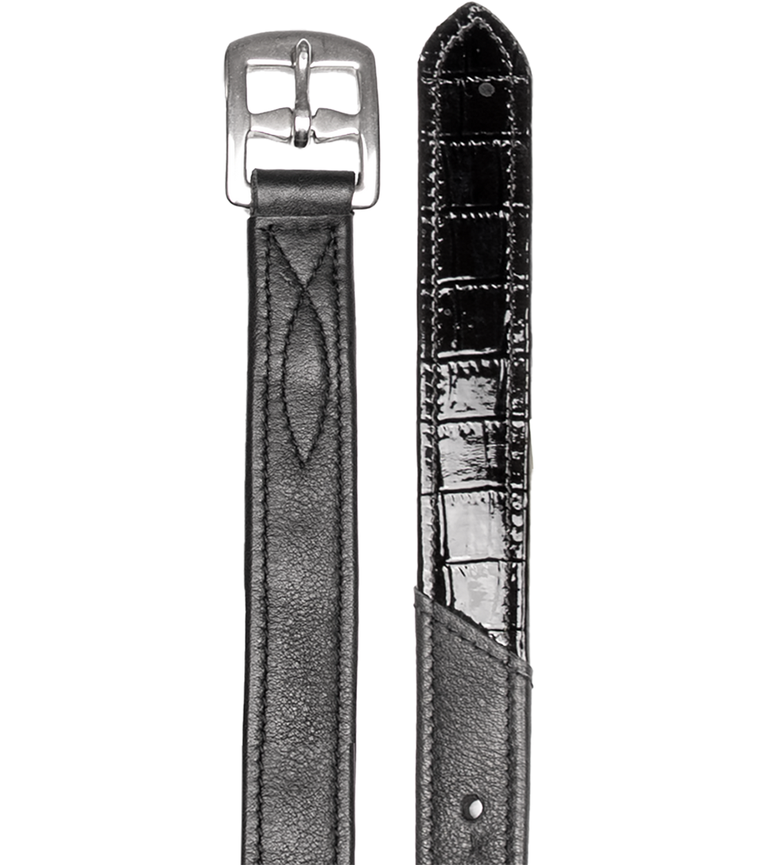 Waldhausen - Leather Stirrups Croco, X-Line, black