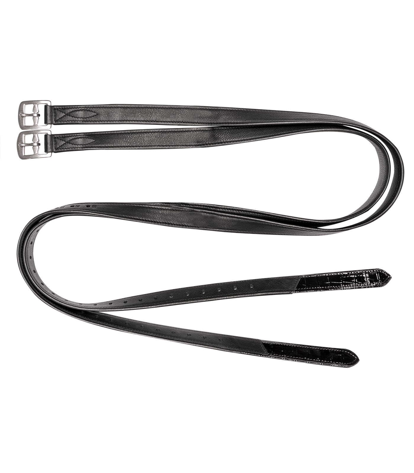 Waldhausen - Leather Stirrups Croco, X-Line, black
