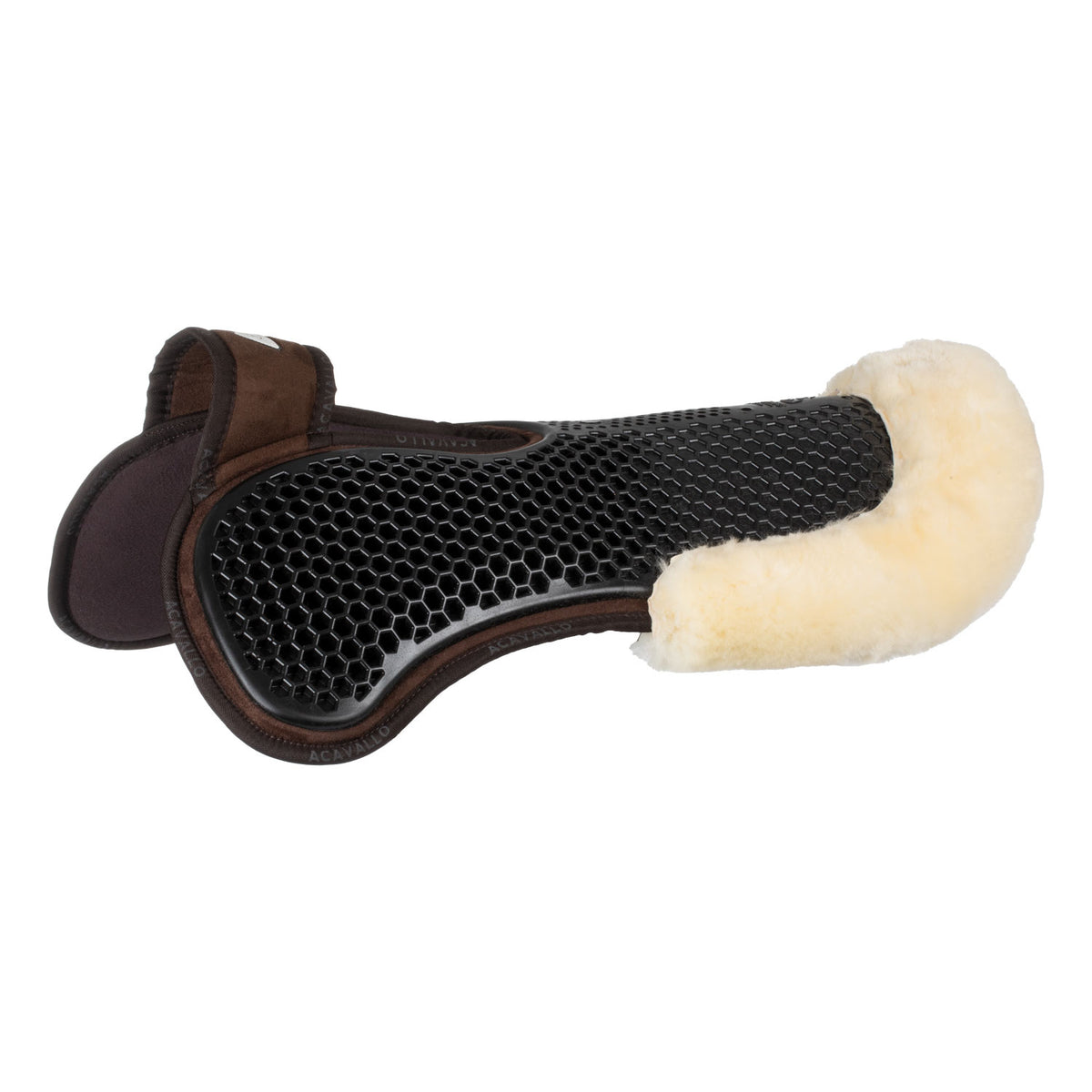 Acavallo - Underlag, memory foam, manke-fri, ruskind, lammeskind bag, Hexagonal gel, front riser