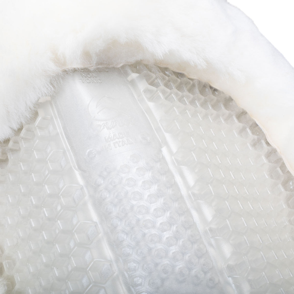 Acavallo - Underlag, Slim pad, manke-fri, ruskind, lammeskind bag, Hexagonal gel, flat