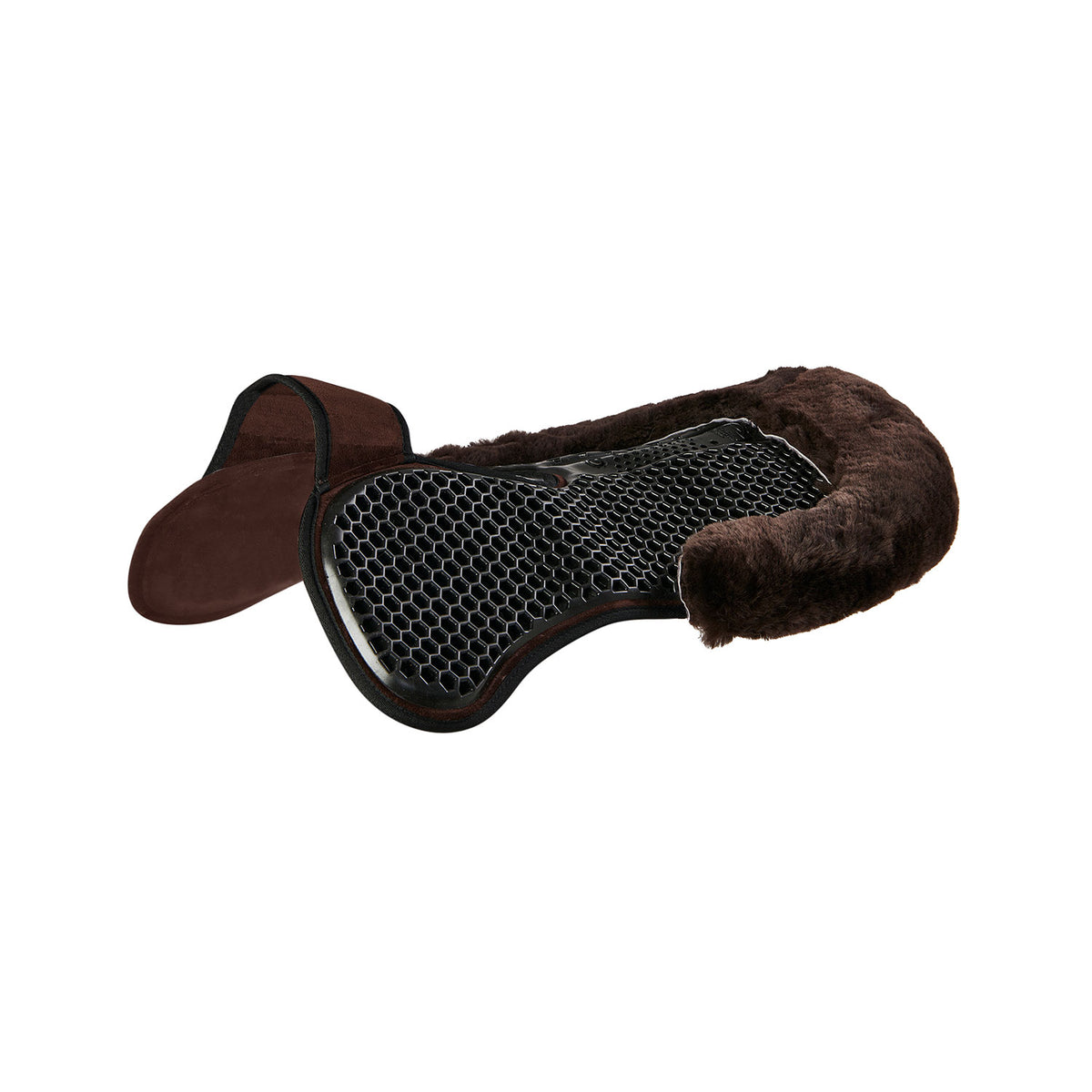 Acavallo - Underlag, Slim pad, manke-fri, ruskind, lammeskind bag, Hexagonal gel, flat
