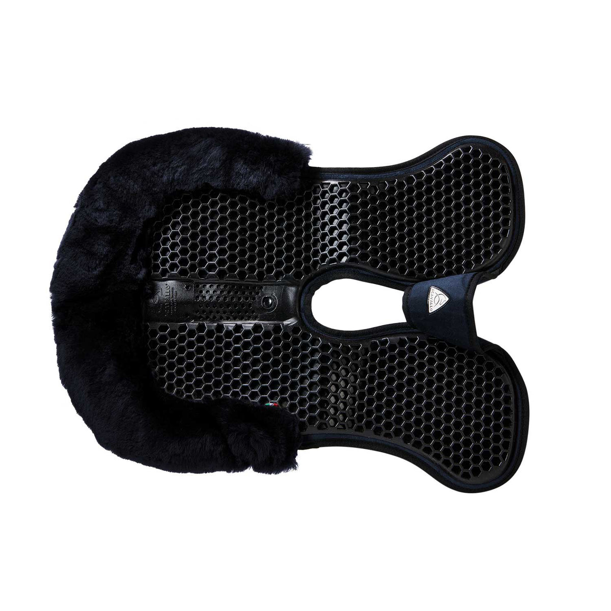Acavallo - Underlag, Slim pad, manke-fri, ruskind, lammeskind bag, Hexagonal gel, flat