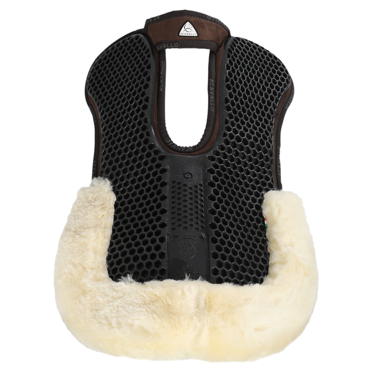 Acavallo - Underlag, memory foam, manke-fri, ruskind, lammeskind bag, Hexagonal gel, flat
