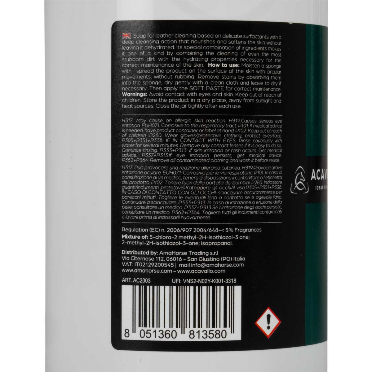 Acavallo - Mild lædersæbe, 500 ml