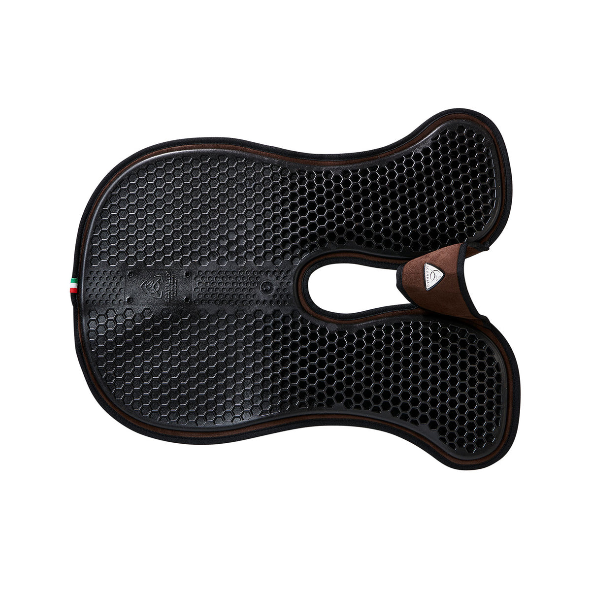 Acavallo - Underlag, Slim pad, manke-fri, ruskind, Hexagonal gel, front riser