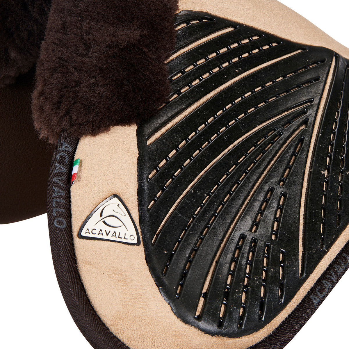 Acavallo - Underlag, memory foam, close contact, cut-out lammeskind, gel grip, flat