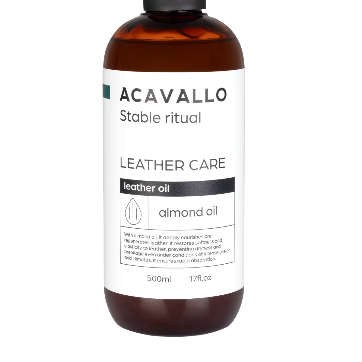 Acavallo - Læderolie, mandel, 500 ml (glycerin)