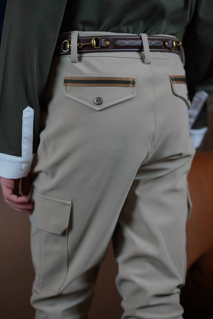 Joline - Børn, Ridebukser, Boys pants, Beige