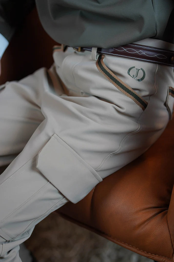 Joline - Børn, Ridebukser, Boys pants, Beige