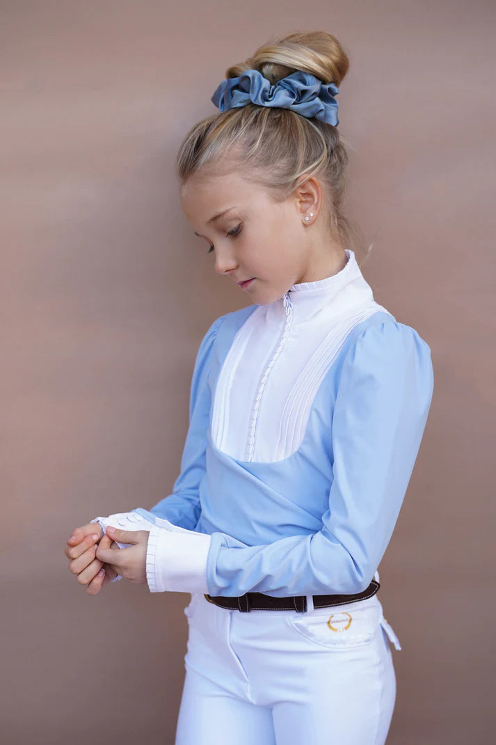Joline - Børn, stævnebluse, lange ærmer, Josephine, Lys blå