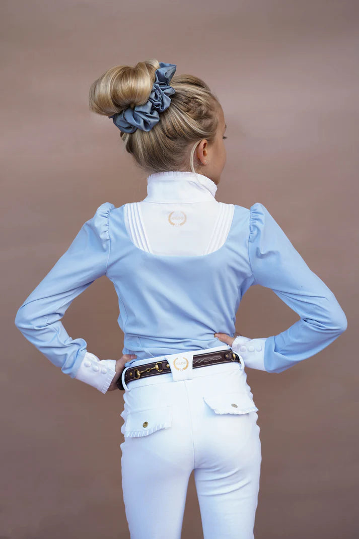 Joline - Børn, stævnebluse, lange ærmer, Josephine, Lys blå