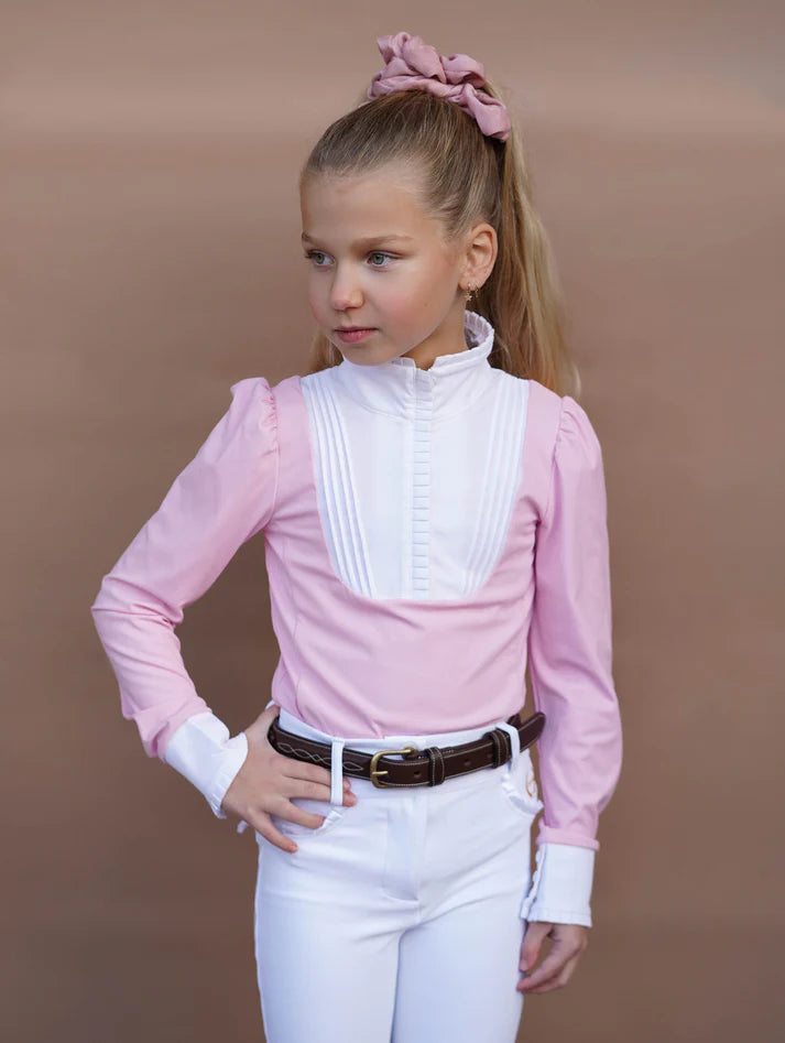 Joline - Børn, stævnebluse, lange ærmer, Josephine, - Pink