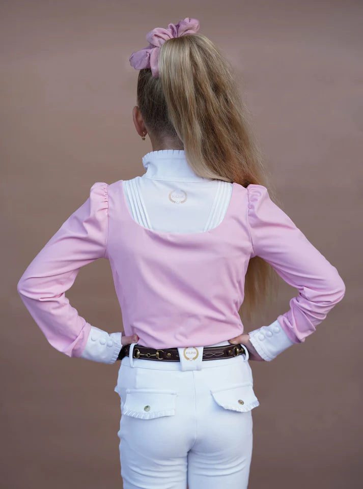 Joline - Børn, stævnebluse, lange ærmer, Josephine, - Pink