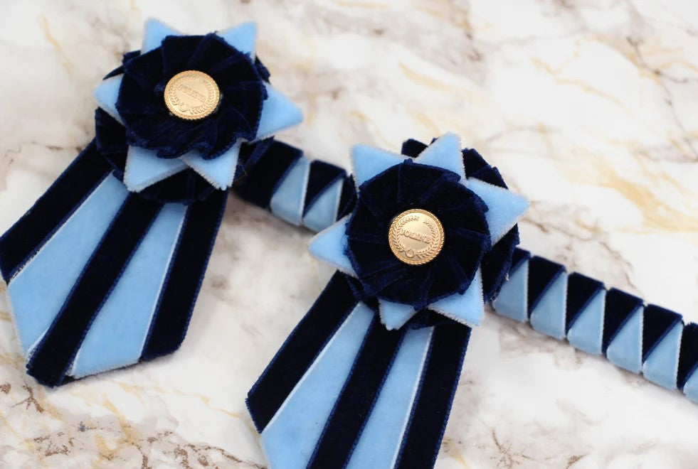 Joline - Håndlavet, Pandebånd Velour - Blue