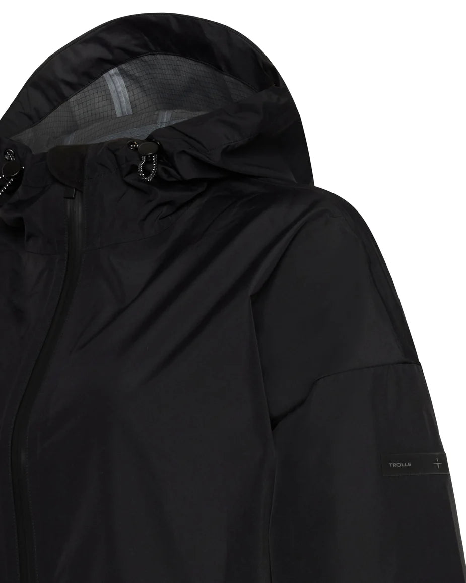 Trolle, Heat- Sealed Breathable Rain coat, Dame - black