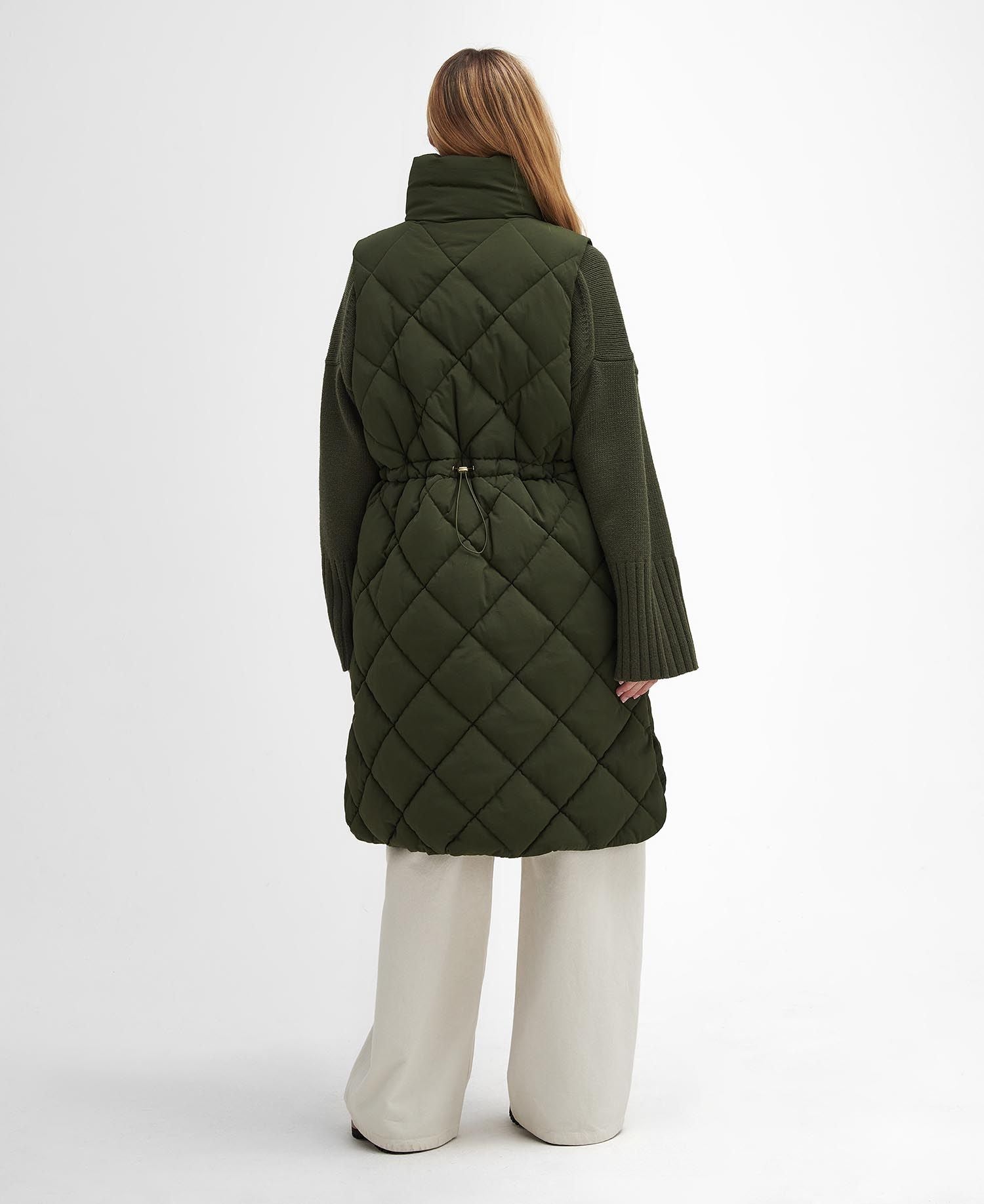 Barbour- Dame, Vest, lang, Leverton Gilet - Olive/Ancient