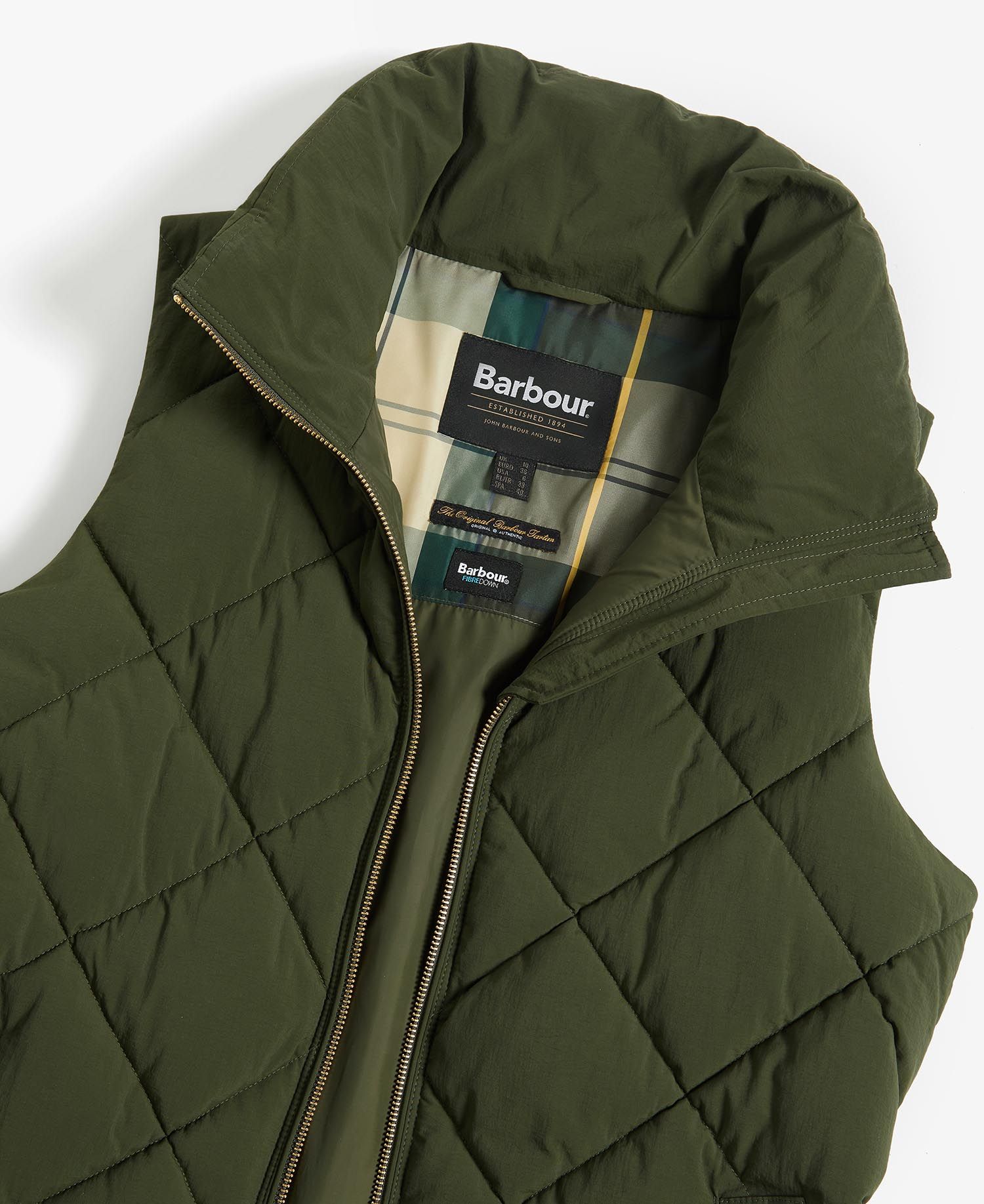 Barbour- Dame, Vest, lang, Leverton Gilet - Olive/Ancient