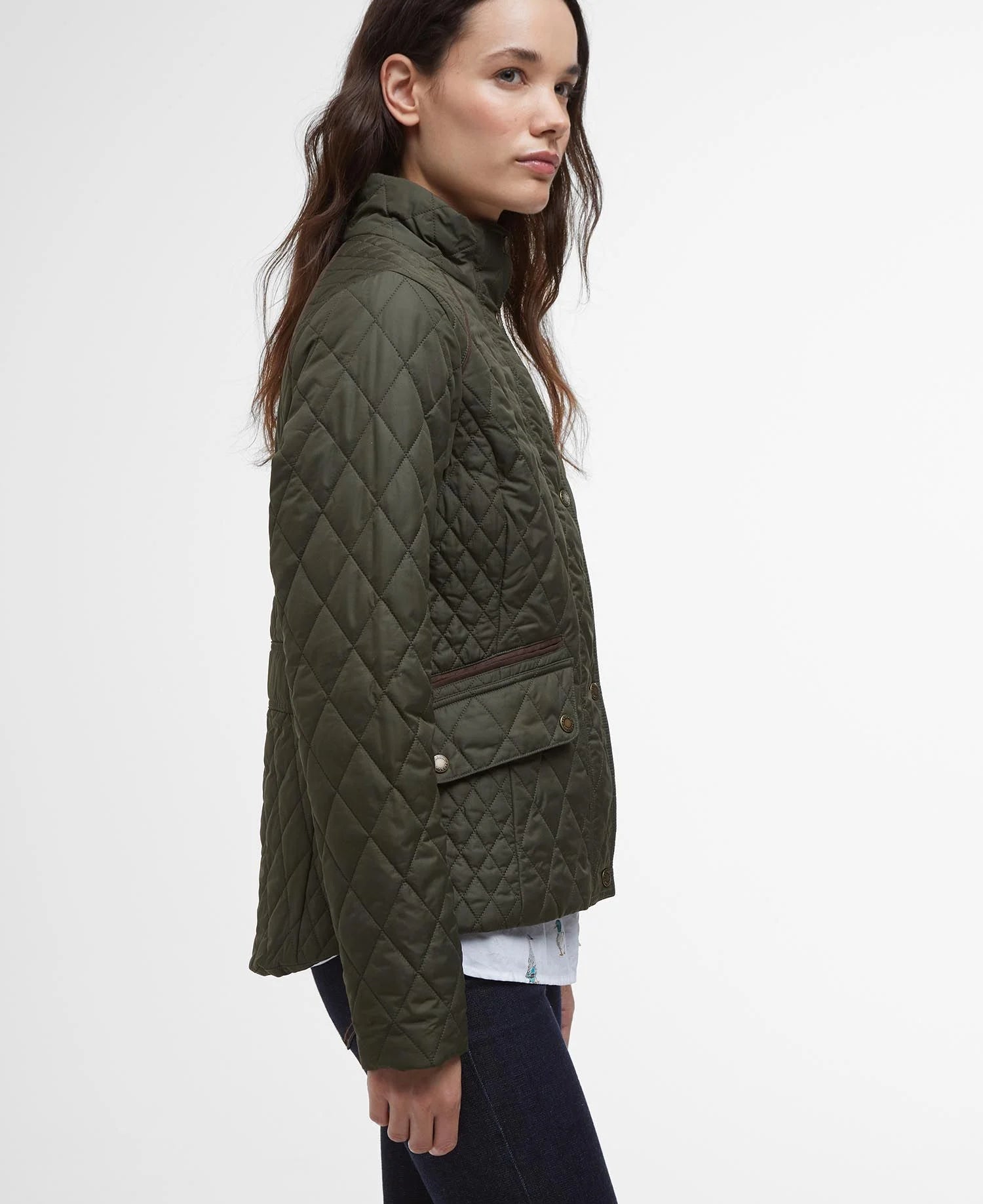Barbour - Jakke, Dame, Crawford Cavalry Quilt- Olive