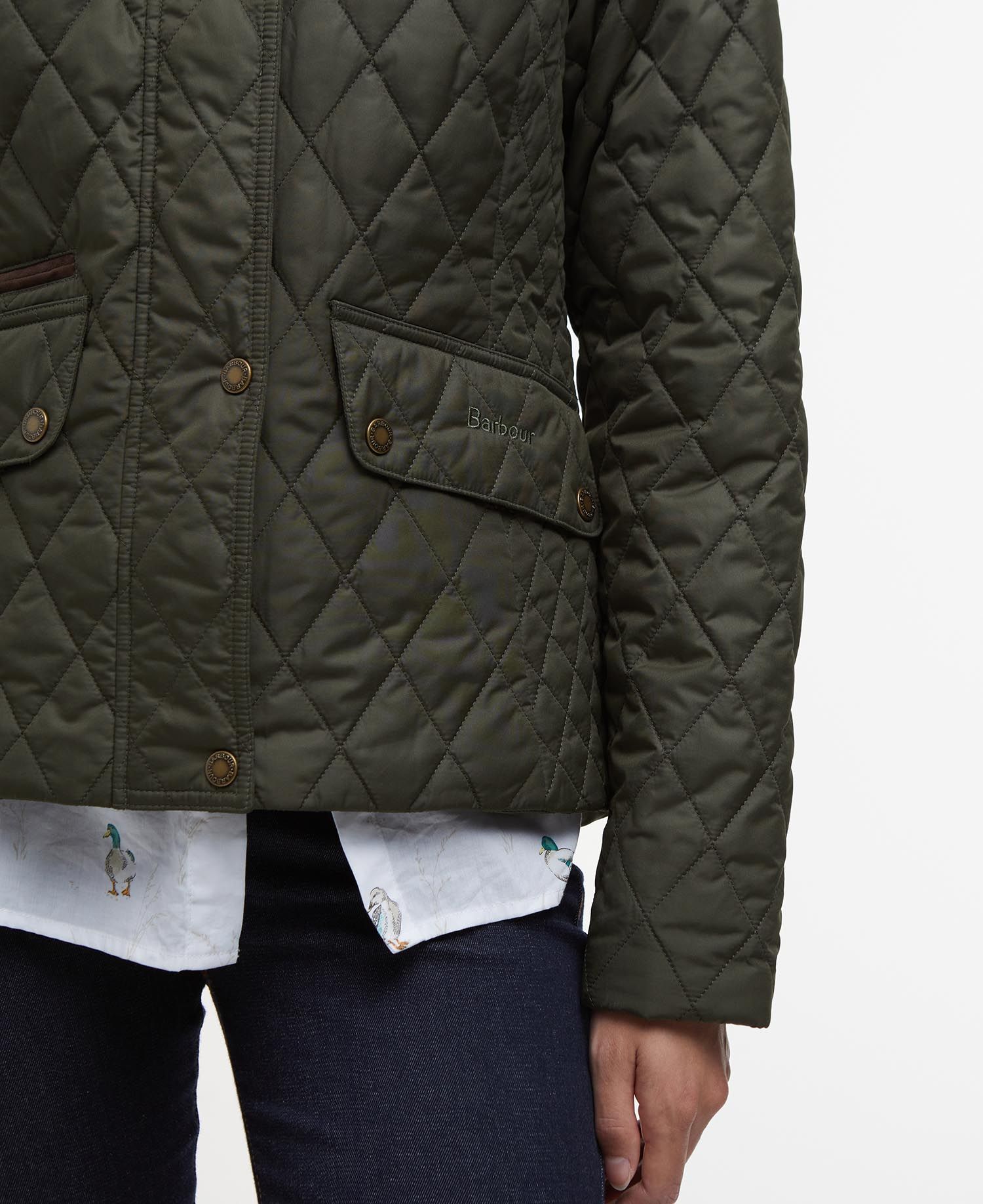 Barbour - Jakke, Dame, Crawford Cavalry Quilt- Olive