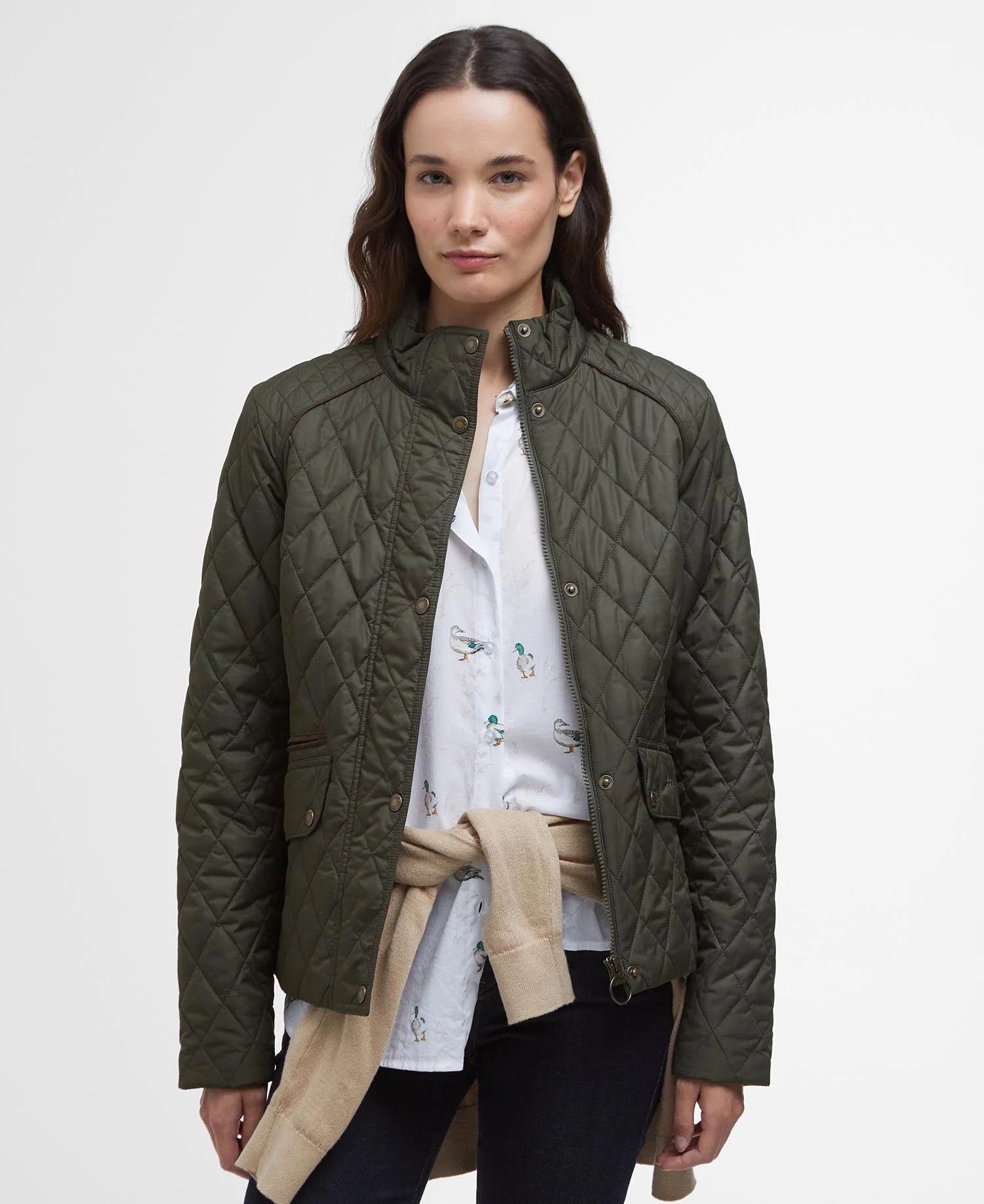 Barbour - Jakke, Dame, Crawford Cavalry Quilt- Olive