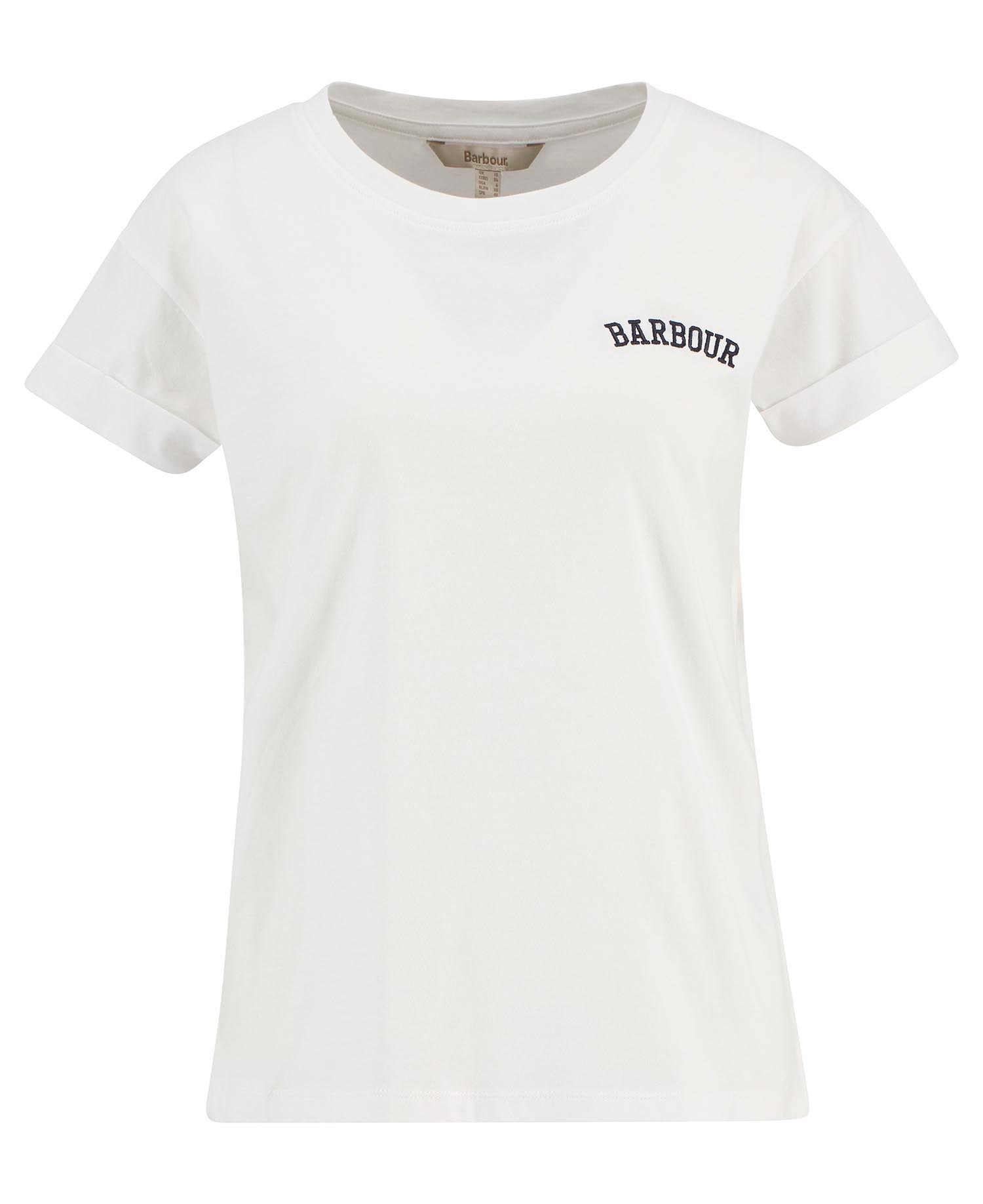 Barbour, T shirt, Dame, Bede- Hvid