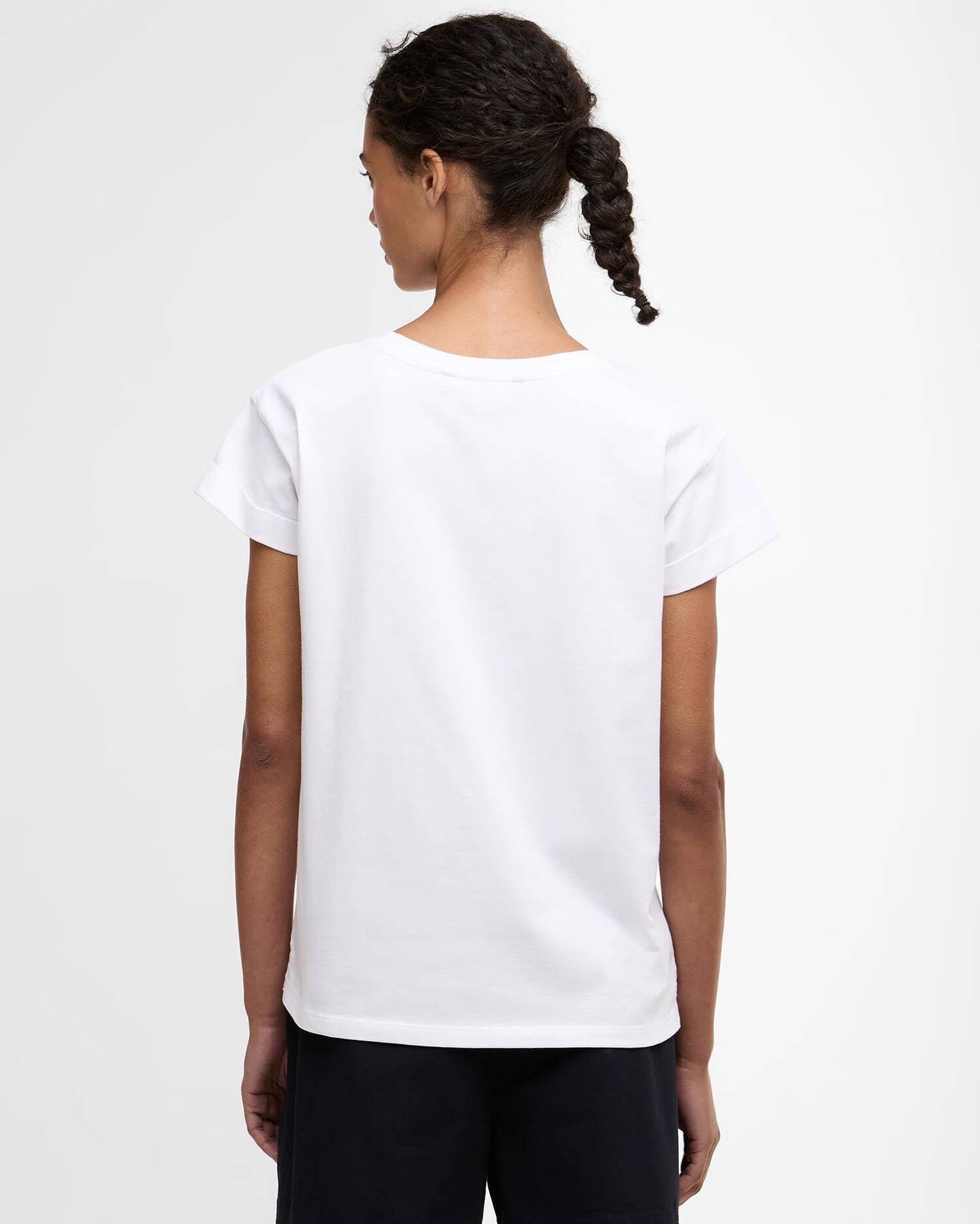 Barbour, T shirt, Dame, Bede- Hvid