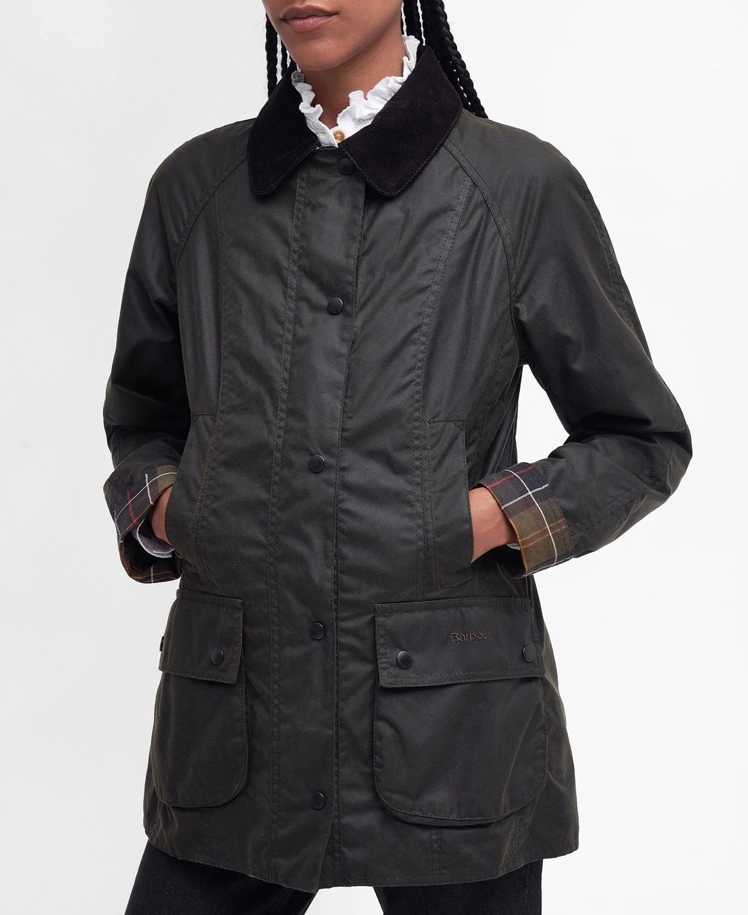 Barbour - Dame voks jakke, Classic, Beadnell, Oliven