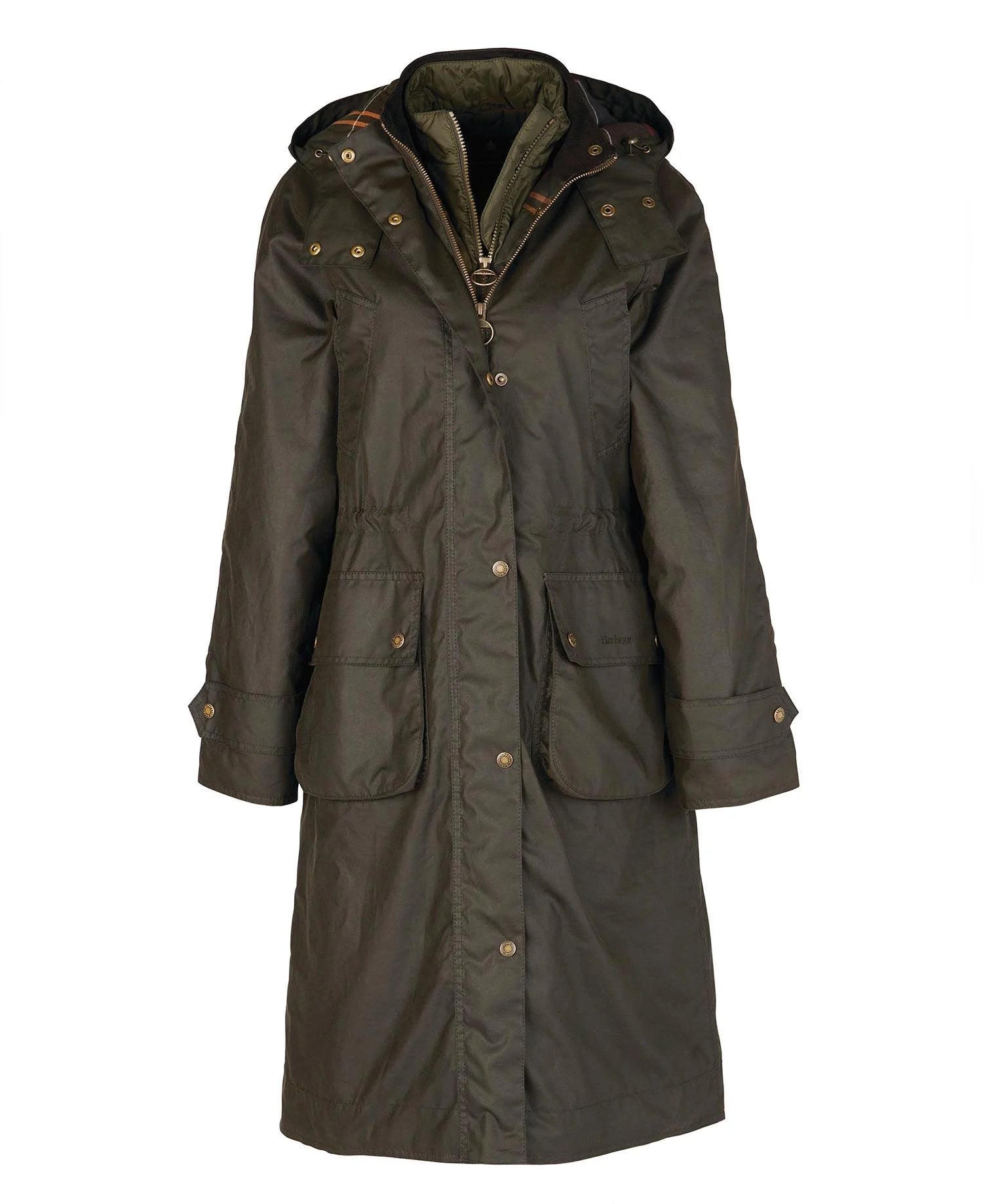 Barbour - Jakke, dame, Long Cannich Wax, Olive