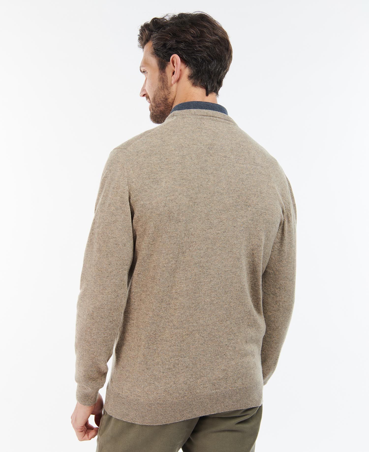 Barbour - Pullover, herre, Essential Lambswool Crew - Fossil