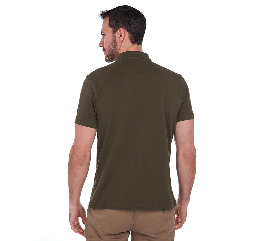 Barbour - Herre, Polo - Olive