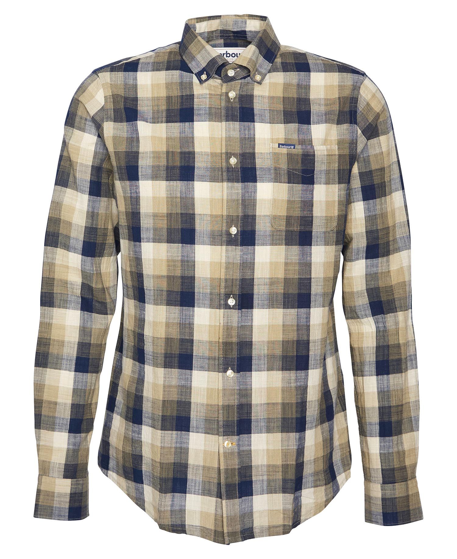 Barbour - Herre, Skjorte, Hillroad, Tailored fit - Olive