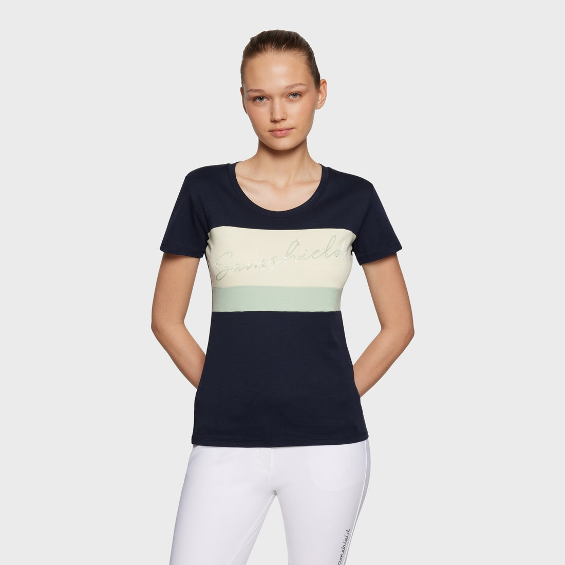 Samshield - T-shirt, Alba, Navy/Pistaccio