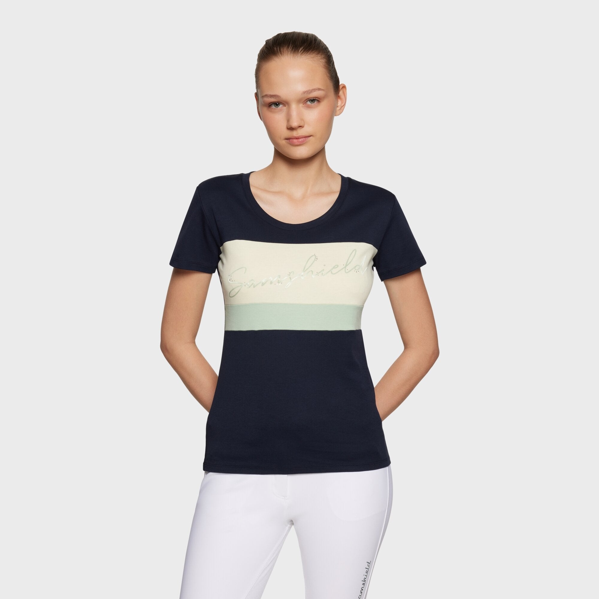 Samshield - T-shirt, Alba, Navy/Pistaccio