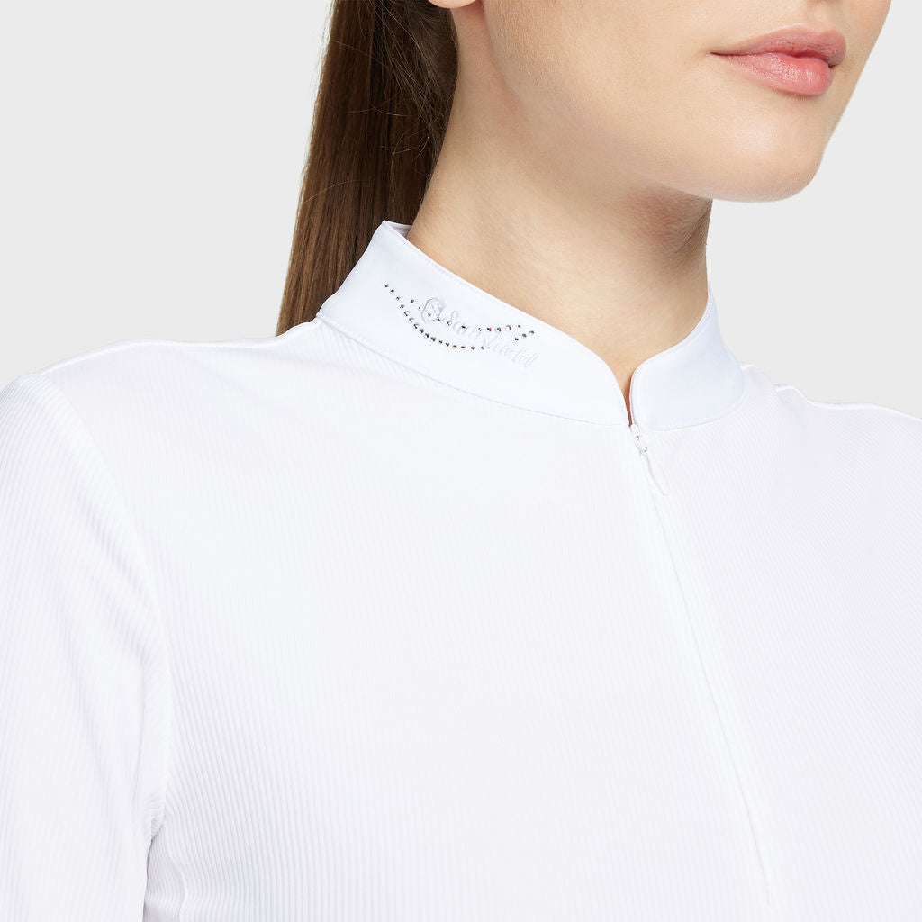 Samshield - T-shirt, Skjorte, Louane, Korte Ærmer SS24 - White Texturized