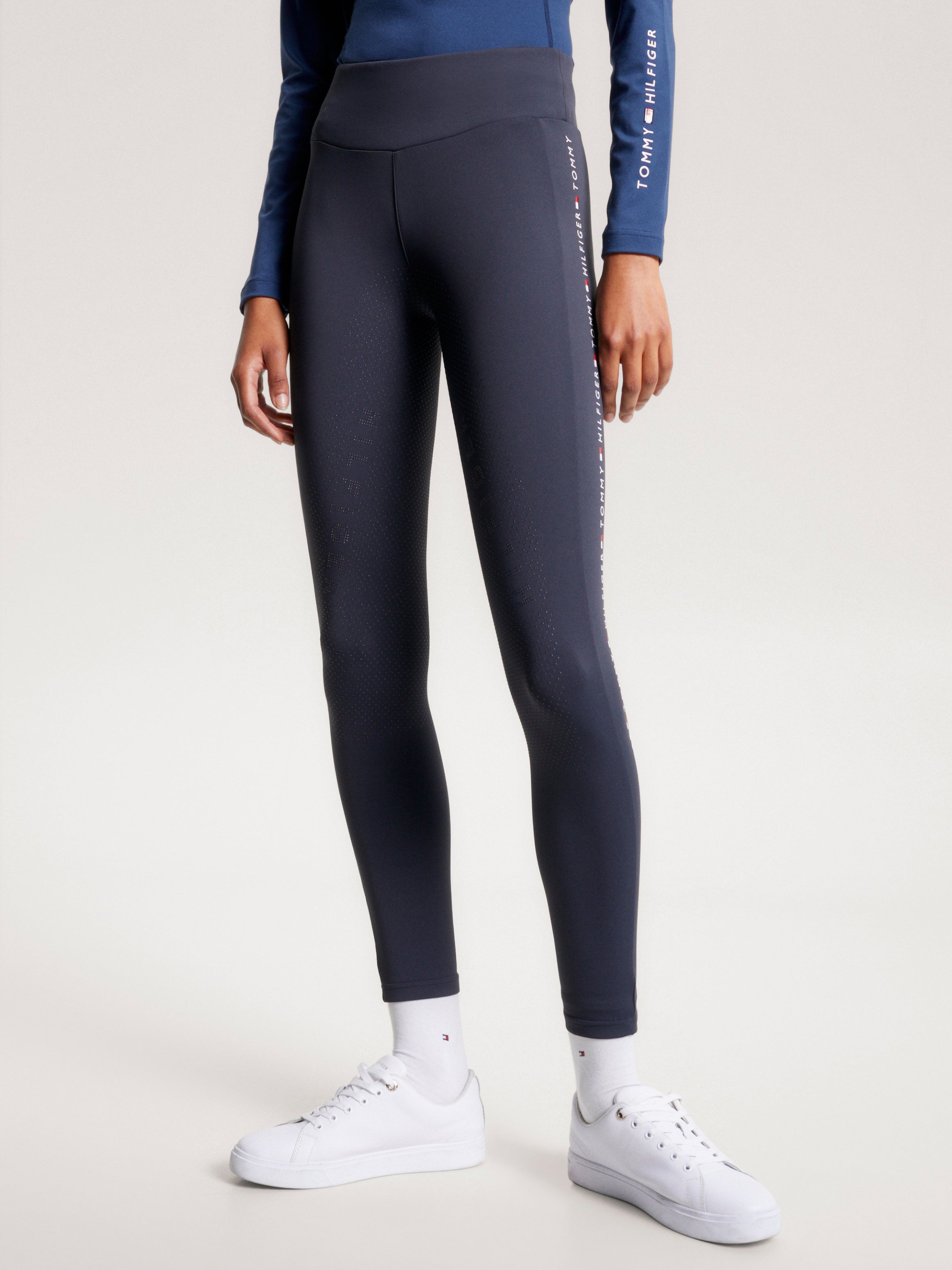 Tommy Hilfiger - Dame, leggings, Rome, full grip, mørkegrå