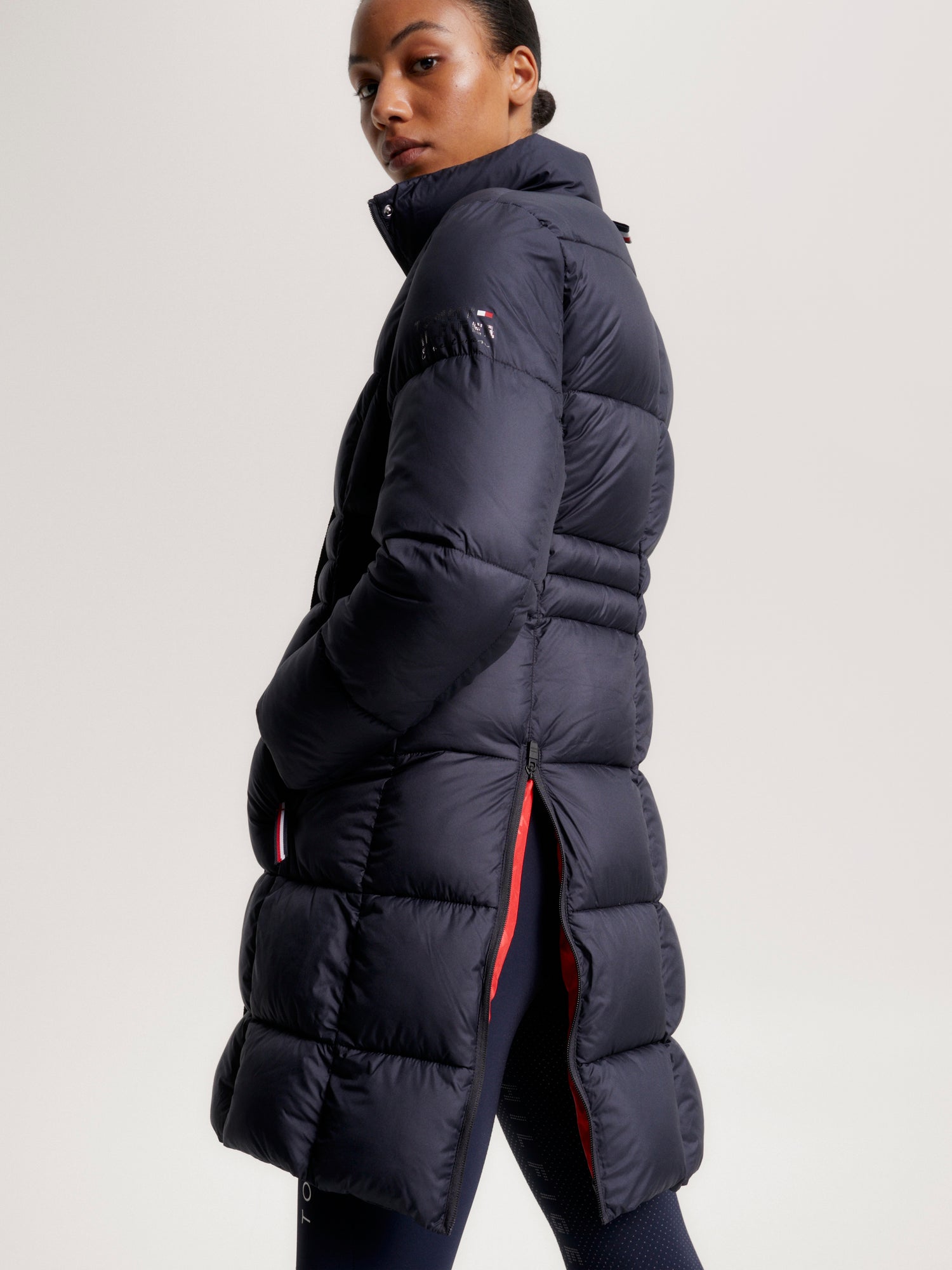 Tommy Hilfiger - Dame, dunjakke, coach jacket, lang, blå
