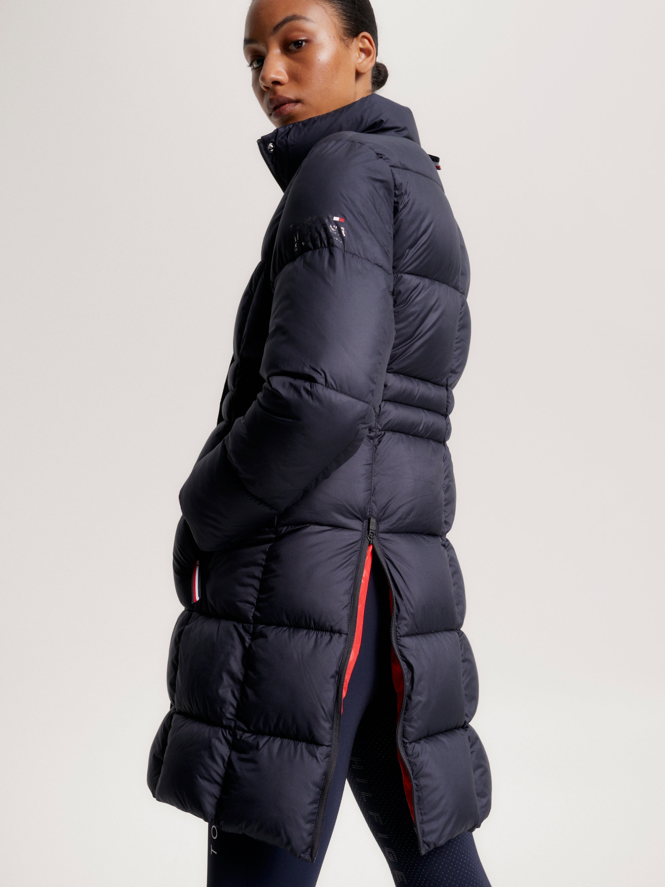 Tommy Hilfiger - Dame, dunjakke, coach jacket, lang, blå