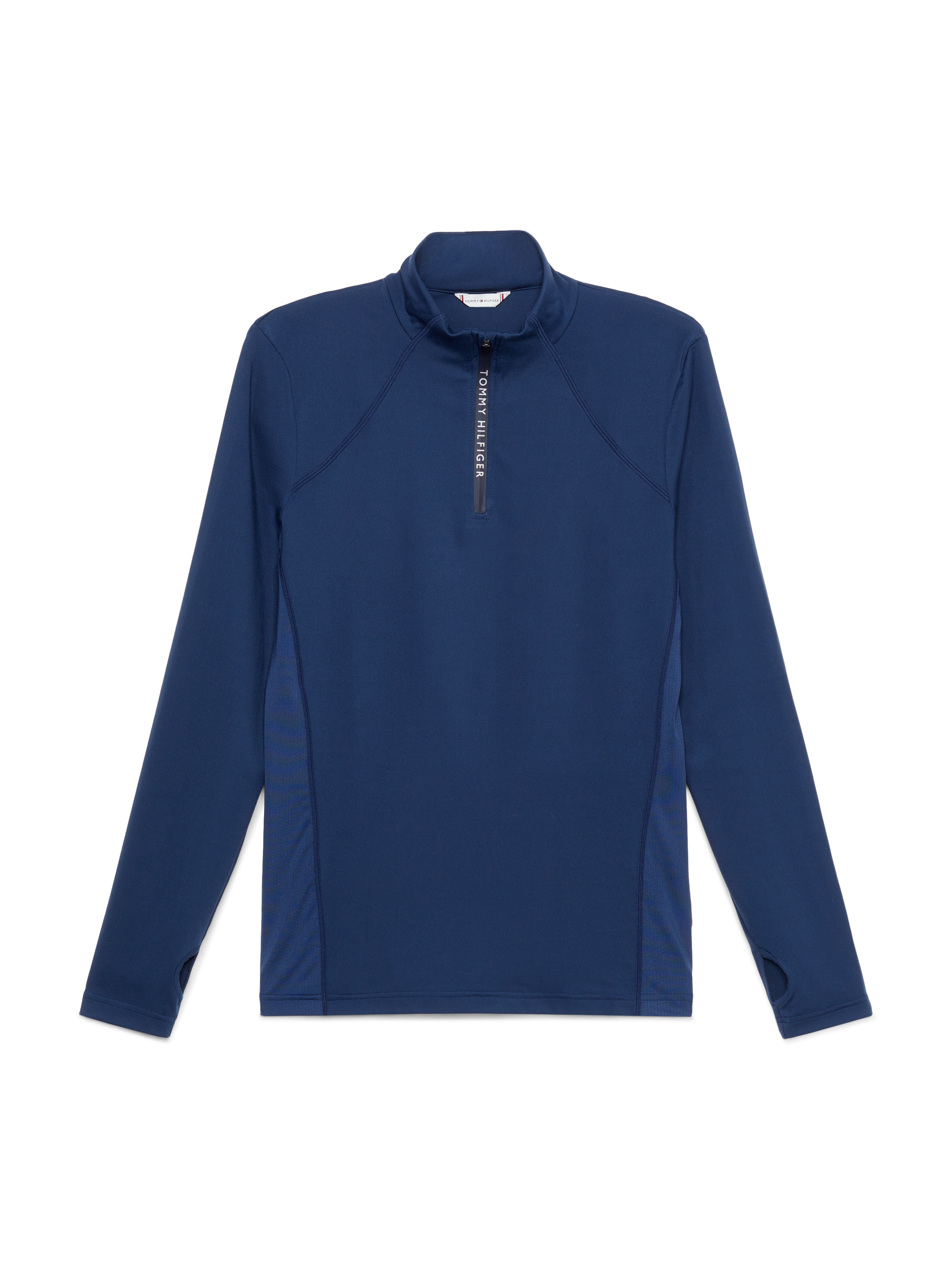 Tommy Hilfiger - Dame, baselayer, termo, 1/4 zip, lyseblå